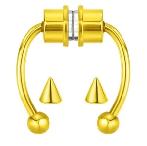 Magnetic Non-Piercing Fake Nose Rings Septum Segment Helix Club Clickers Punk US - Picture 1 of 16