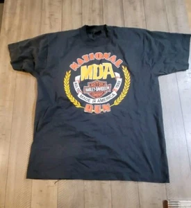 VTG 1989 Harley Davidson Freedom Run Shirt MDA Single Stitch XL TERRE HAUTE IN - Picture 1 of 5