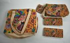 Womens Multicolored Maria Doll 5 Piece Bag Set Tote Pouch Wallets Coin Pouch