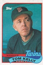Tom Kelly 1989 Topps MLB Card #14 Minnesota Twins + Free Mystery Card