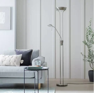 Father & Child Uplighter Floor Lamp Chrome Light Lampshade-New But Shade Missing - Picture 1 of 4