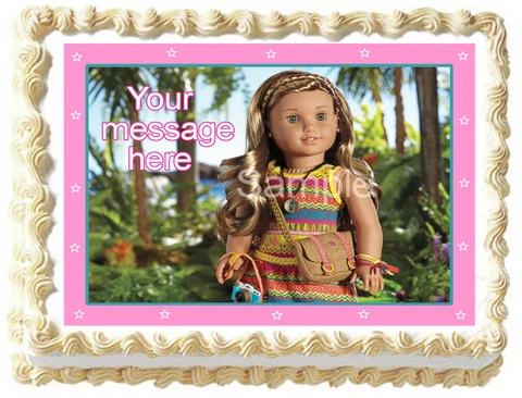 AMERICAN GIRL Lea Doll Edible Party cake topper image Cover