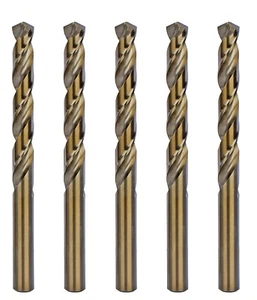 HSS Set Punte Trapano Torsione Cobalto 5pz 5/16" M35 Jobber Trapano Acciaio Metallo Ferro - Foto 1 di 10