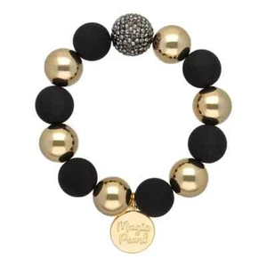 MAGIC PEARL Perlenarmband "PoS Exclusiv"-Schwarz/Gold, Handgefertigt, Armband - Bild 1 von 2