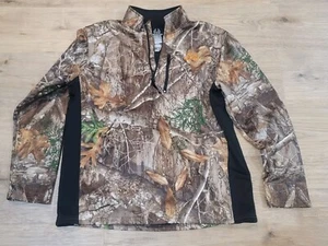 Realtree Edge Mens L 1/4 Zip Fleece Lined Pullover Camo Hunting Shirt - Picture 1 of 6