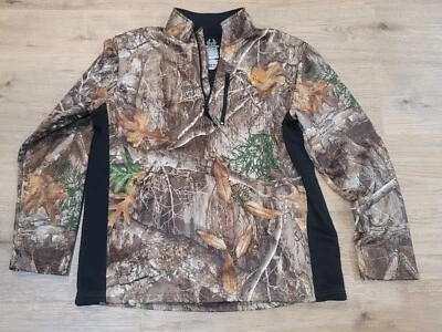 Realtree Edge Mens L 1/4 Zip Fleece Lined Pullover Camo Hunting Shirt - Image 1 of 4