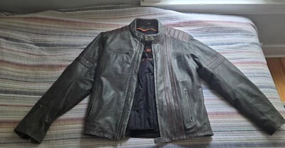 Jaqueta masculina de couro para motocicleta Daniel Smart – Estilo Cafe Racer - Retrô  - Imagem 1 de 4