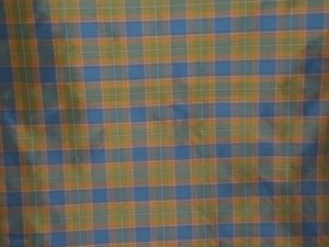 Lee Jofa, Lisburne Silk Plaid, 100% Silk, BTY, Color Fern and Delft Blue - Picture 1 of 3