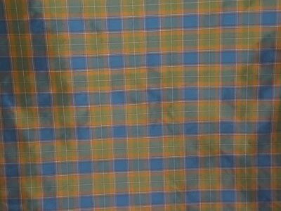 Lee Jofa, Lisburne Silk Plaid, 100% Silk, BTY, Color Fern and Delft Blue - Image 1 of 3