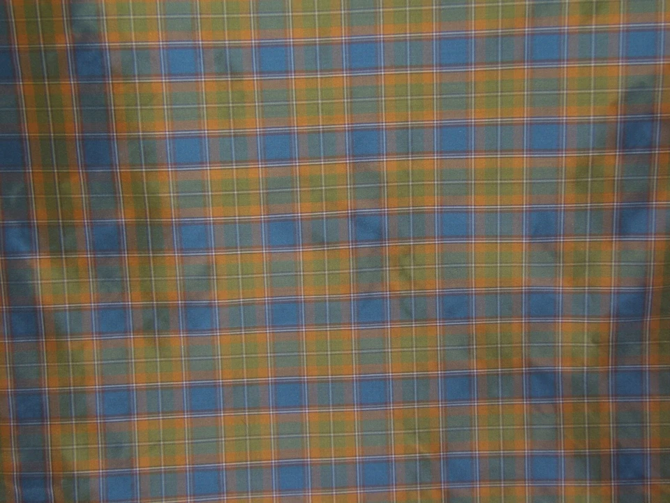 Lee Jofa, Lisburne Silk Plaid, 100% Silk, BTY, Color Fern and Delft Blue - Image 1 of 3