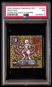 PSA 7 Near Mint Mewtwo D159 AMADA Super DX Gold 1999 Japanese Graded Sticker - Picture 1 of 2