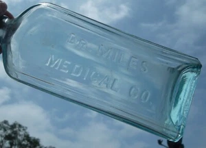 Dr Miles Medical Co Flasche - Aqua Grün/8 1/2" x 3" x 1 1/2" BODEN - KLEINER DIAMANT - Bild 1 von 7