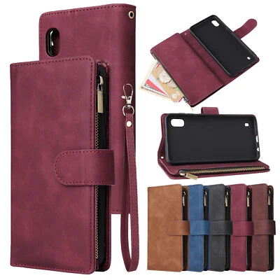 For Samsung S25 Ultra S24 S25 FE A54 A53 Leather Strap Wallet Zipper Phone Case - Image 1 of 4