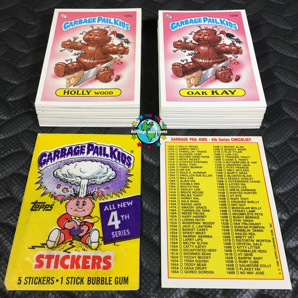 GARBAGE PAIL KIDS 4th SERIES 4 COMPLETE 84-CARD SET 1986 +FREE WAX WRAPPER OS4 - Image 1 of 1