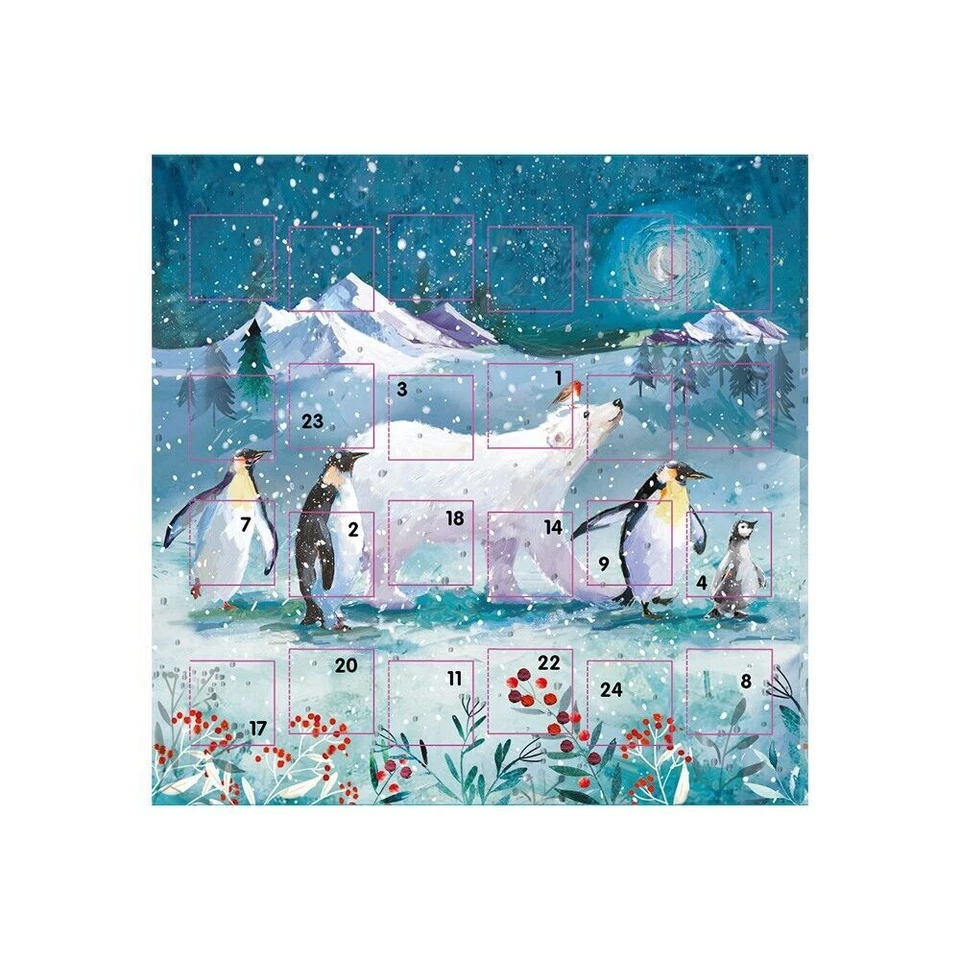 Arctic Christmas Polar Bear and Penguin Ling Advent Calendar Card 159 x 159 mm - Image 1 of 1