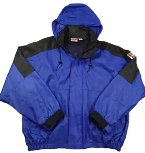 Giacca cappotto vintage Marlboro sigarette illimitate con cappuccio uomo grande anni 90 blu - Foto 1 di 22