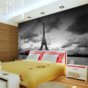 Eiffel Tower Clouds Full Wall Mural Photo Wallpaper Printing 3D Decor Kid Home - Picture 1 of 9