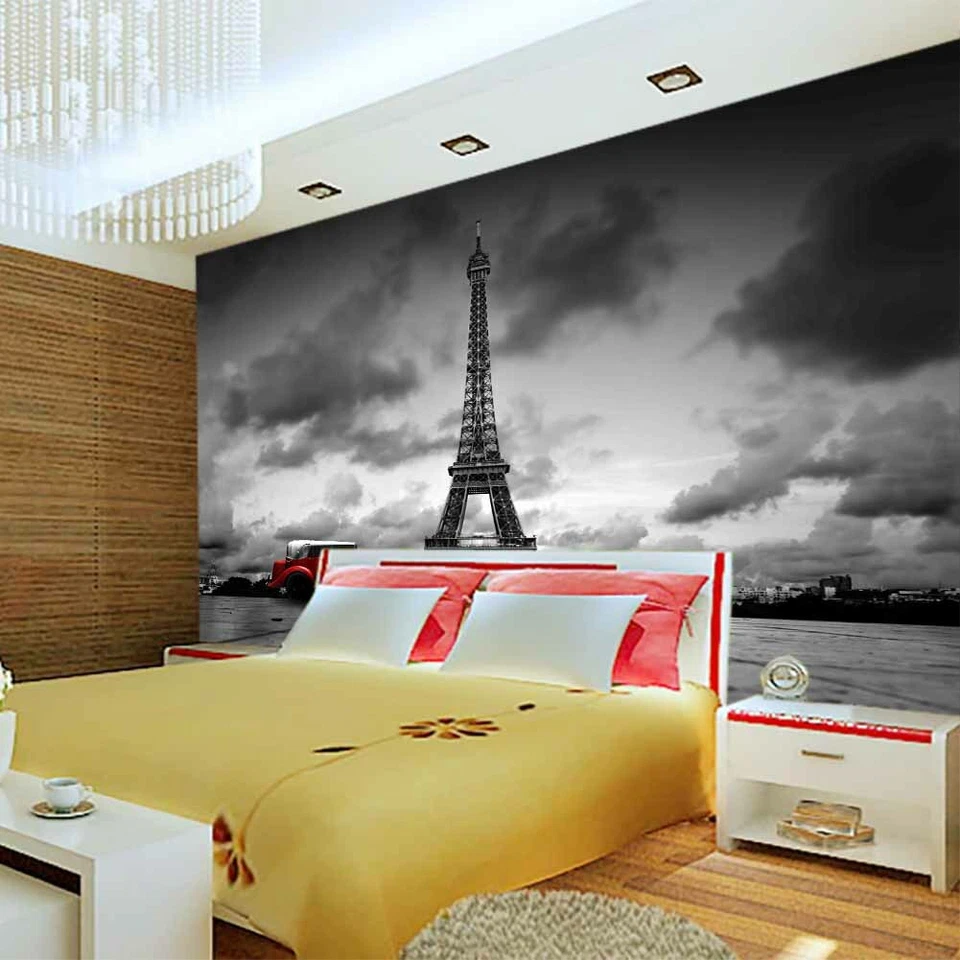 Eiffel Tower Clouds Full Wall Mural Photo Wallpaper Printing 3D Decor Kid Home - Image 1 of 4