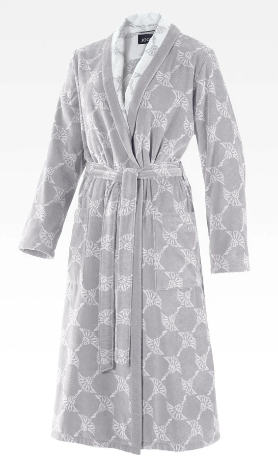 JOOP 1645 Damen Bademantel mit Schalkragen Größe 36/38 S Farbe Silber 76 NEU