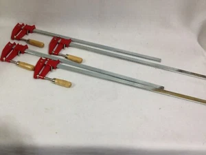 4 Pack Medium Duty Steel Bar Clamp Set 24" with Wood Handle and 2 1/2" Throat - Picture 1 of 6