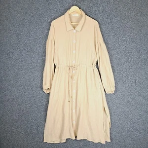 The Fated Womens Midi Dress Size 12 Beige Button Up Pockets - Bild 1 von 13