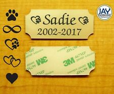 Custom Engraved 1.25x3 Gold Pet Memorial Urn Plaque | Sign Plate Tag Dog Cat