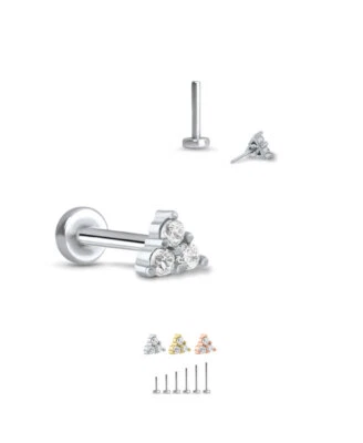 Anel de nariz Labret sem rosca aço 316L Monroe Stud Trinity - Imagem 1 de 2