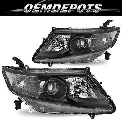 Par de faróis projetores L+R preto claro Honda Odyssey 2011-2017 - Imagem 1 de 4