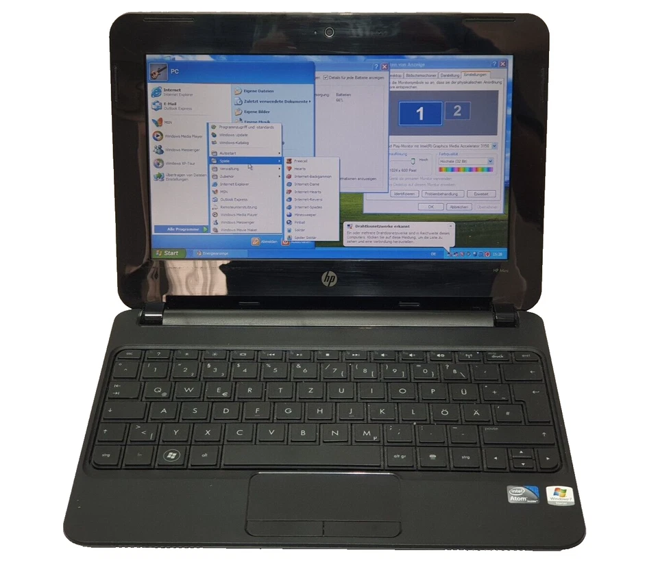 HP Windows XP Mini Notebook 10,1" Intel 1,66 GHz 250GB Diagnose 1GB Laptop VGA - Bild 1 von 4