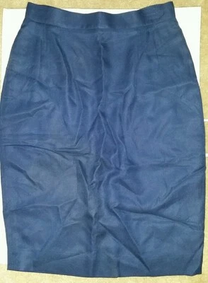👀》🔥 Ladies Dana Buchman 100% Silk Gorgeous Navy Blue Dress Suit Skirt》Size 10 - Изображение 1 из 3