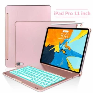 Tastatur Hülle für iPad Pro 11 - 130 Grad Drehung, 7 Farben Tastatur mit Hintergrundbeleuchtung - Bild 1 von 6