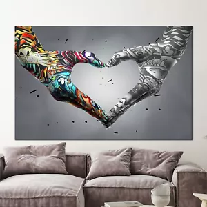 Love Hand Graffiti Wall Art, Hand Love Poster, Love Graffiti Wall Art, Banksy - Picture 1 of 12