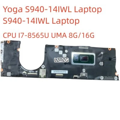 18764-1 18764-2 For Lenovo Yoga S940-14IWL Motherboard CPU I7-8565U RAM 8G/16G - Image 1 of 3