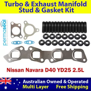 Permaseal Turbo&Manifold Stud&Gasket Kit For Nissan Navara D40 YD25 2.5L - Foto 1 di 10