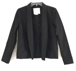 Giacca denim M. Martin aperta davanti donna taglia small blazer cotone nero - Foto 1 di 12