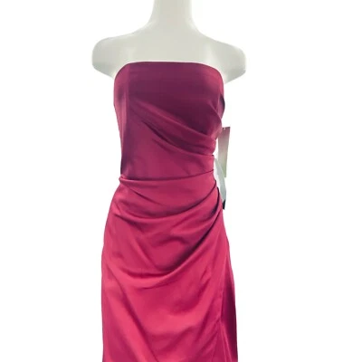 URBAN GIRL NITES Strapless Burgundy Size 5/6 Prom Bridesmaid  Long Formal Gown - Image 1 of 4