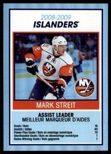 2009-10 O-Pee-Chee Team Checklists Mark Streit New York Islanders #TC19