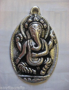 GANAPATI GANESH GOD OF WISDOM LARGE PENDANT NEPAL - Picture 1 of 3