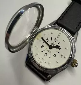 Vintage Unisex American Foundation for the Blind 17j Braille Wristwatch Swiss - Picture 1 of 19