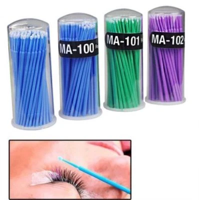 Fashion 100Pcs Eyelash Extension Micro Swab Brush Disposable Glue Removal Stick - Image 1 of 4