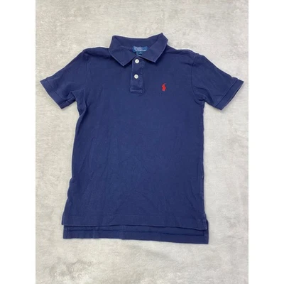 Polo Ralph Lauren Niños Azul Marino Manga Corta Polo Talla 7 Rojo Poni Logo Foto 1 de 4