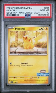 2025 Pokemon SVP EN-SV Black Star Promo Illustration Contest 2024 Pikachu PSA 10 - Bild 1 von 3