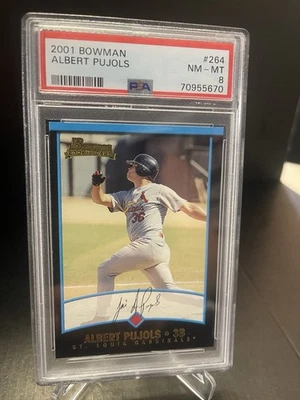Tarjeta de novato 2001 Bowman #264 Albert Pujols RC PSA 8 St. Louis Cardinals-HOF-MLB Foto 1 de 4