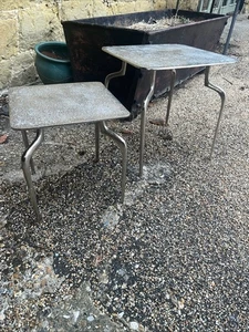 Aluminium/steel Side Tables X 2 Set Possibly Mid Century - Picture 1 of 12