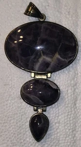 Vintage Purple Amethyst?? Totem Pendant Artisan Handcrafted Stacked Heavy 44g - Picture 1 of 4