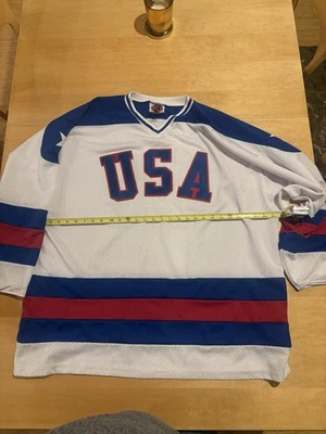 Camiseta masculina de hóquei vintage EUA K1 1980 Olympic Miracle on Ice costurada - 3XL - Imagem 1 de 4
