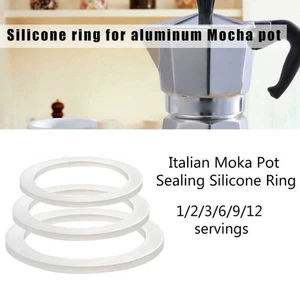 Ricambio guarnizione Moka Express 1/2/3/6/9/12 tazza 39/42/50/54/63/73mm silicon - Picture 1 of 43