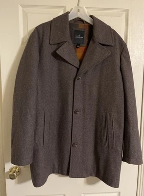 London Fog Amity Car Coat Men’s Large Wool Blend Dark Brown - Image 1 of 4