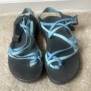 Chaco Womens 7 ZX/2 Blue And Light Blue Strappy Casual Sandals Hiking Pre-Owned - Picture 1 of 5