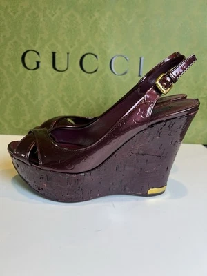 Louis Vuitton Wedge Size 39 Purple Leather Shoes Barely Worn. Great Deal - Image 1 of 4